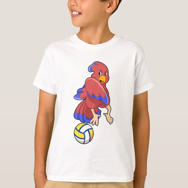 Vogel beim Volleyball-Sport T-Shirt (Vorderseite)