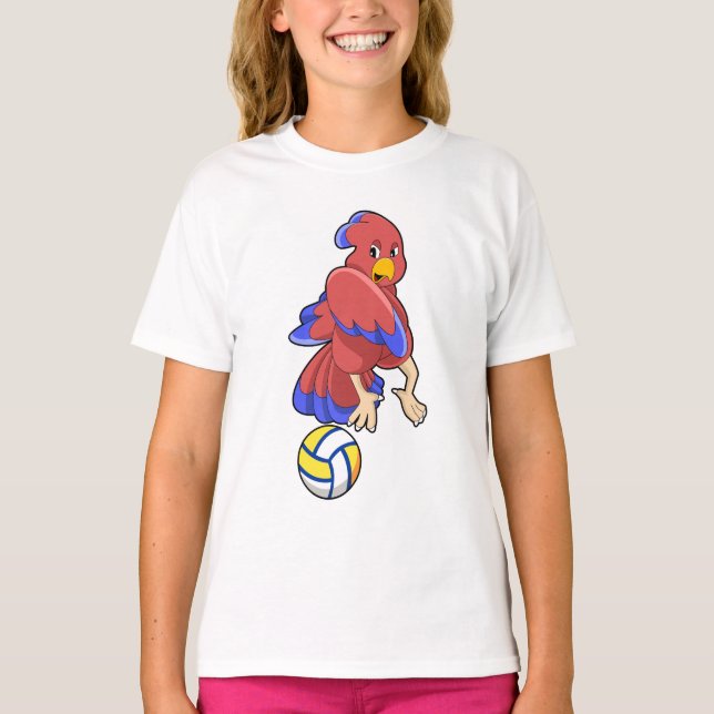 Vogel beim Volleyball-Sport T-Shirt (Vorderseite)