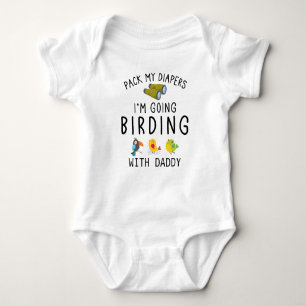 Vögel beobachten mit Papa Benutzerdefinierter Vo Baby Strampler