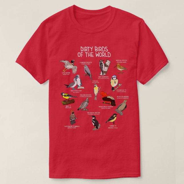 Vögel beobachten schmutzige Vögel auf der sonnigen T-Shirt (Design vorne)