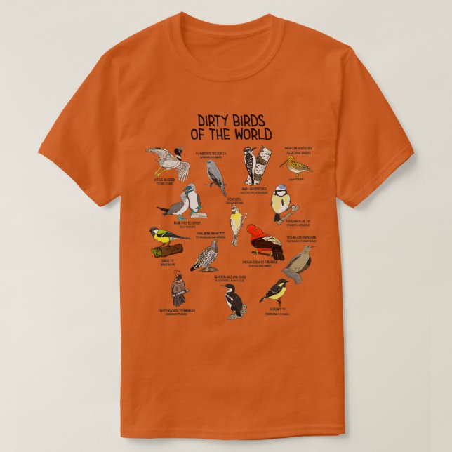 Vögel beobachten schmutzige Vögel auf der sonnigen T-Shirt (Design vorne)