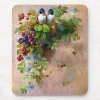 Vogel-Bienen-und Beeren-schöne Kunst Mousepad