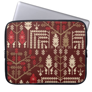 Vögel Blume Dunkles blaues Muster Laptopschutzhülle