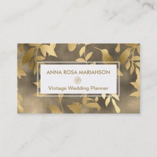 *~* Vogel Blumen Gold Art Deco Muster Visitenkarte