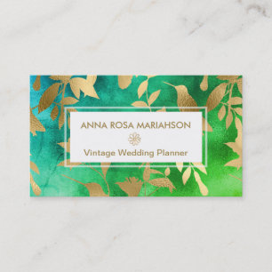 *~* Vogel-Blumen-Goldkunst-Deko-Muster Visitenkarte