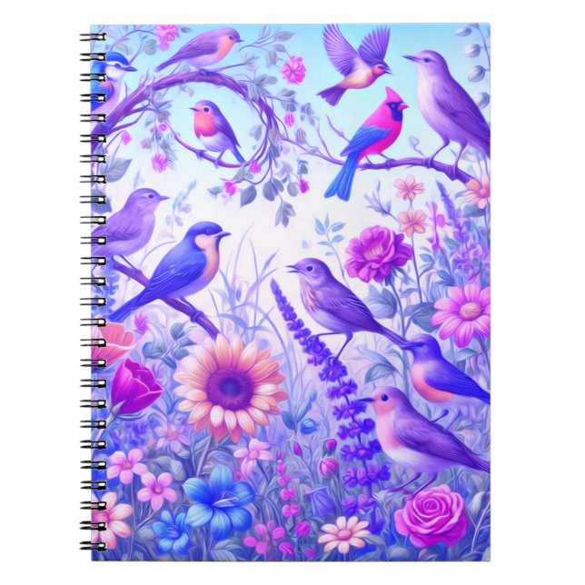 Vögel Blumen Notizblock (Vorderseite)
