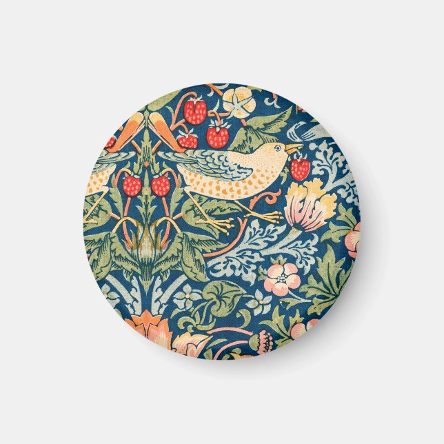 Vögel & Blumen Wm Morris Kunst Magnet (Vorne)