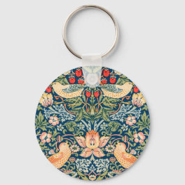 Vögel & Blumen Wm Morris Kunst Schlüsselanhänger