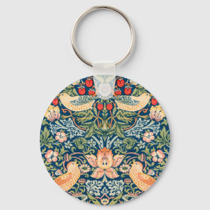 Vögel & Blumen Wm Morris Kunst Schlüsselanhänger