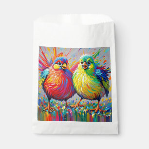 Vögel bunten Kunst abstrakt dick Riesen niedlich l Geschenktütchen