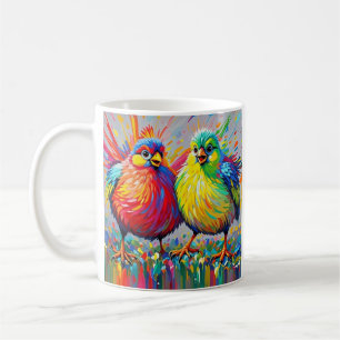 Vögel bunten Kunst abstrakt dick Riesen niedlich l Kaffeetasse