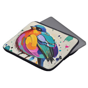 Vögel bunten Kunst abstrakt dick Riesen niedlich l Laptopschutzhülle