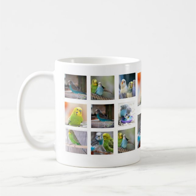 Vogel-Collagen-Foto-Tasse Kaffeetasse (Links)