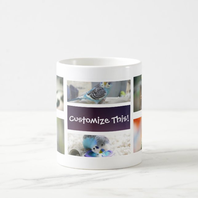 Vogel-Collagen-Foto-Tasse Kaffeetasse (Mittel)