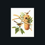 Vogel Couple auf einem Nest auf einem Zweig Leinwanddruck<br><div class="desc">Dieser dekorative Kunstdruck zeigt ein Vogelpaar,  das ihr Nest aufstellt. Die Abbildung vermittelt ein Gefühl der Zusammengehörigkeit und Harmonie,  während die sanften Pastellgrün,  Beige und Braun ein angenehmes,  beruhigendes Gefühl schaffen. Wählen Sie dieses Design für alle rustikalen Produkte der Wohngestaltung.</div>