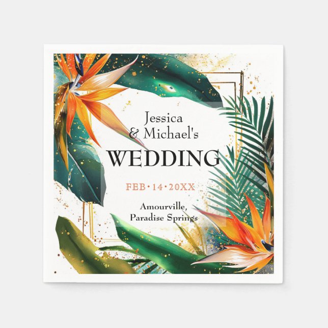 Vögel des Paradieses Bliss Serviette (Vorderseite)