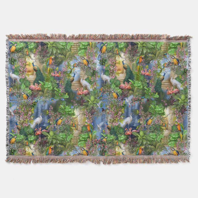 Vögel des Paradieses wiederholen sich die Blankett Decke (Vorderseite)