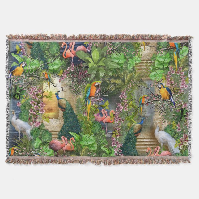 Vögel des Paradieses wiederholen sich die Blankett Decke (Vorderseite)