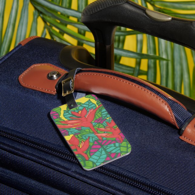 Vögel des tropischen Dschungels Gepäckanhänger (Vorderseite Insitu 1)