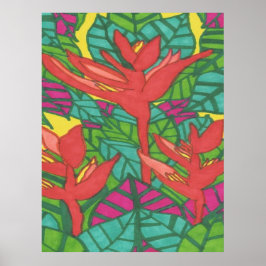 Vögel des tropischen Dschungels Poster