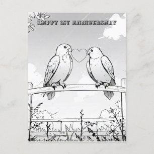 Vögel, die sich zum Jubiläum gefärbt haben Postkarte