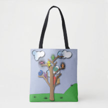 Vögel, die sich zusammen Taschen-Tasche scharen