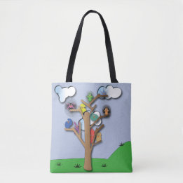 Vögel, die sich zusammen Taschen-Tasche scharen Tasche