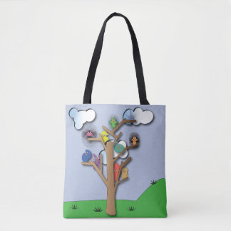 Vögel, die sich zusammen Taschen-Tasche scharen Tasche