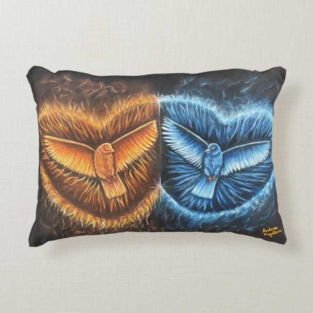 Vögel, die zusammen fliegen dekokissen (Vorderseite)