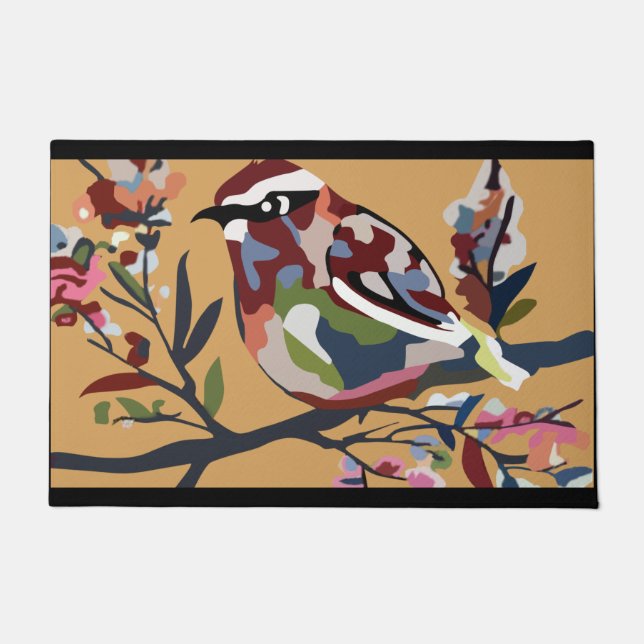 Vogel Doormat, Vogel Lover Mat, farbiger Vogel Fußmatte (Vorderseite)