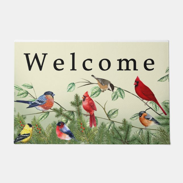Vogel Doormat, Vogel Lover Mat, farbiger Vogel Fußmatte (Vorderseite)