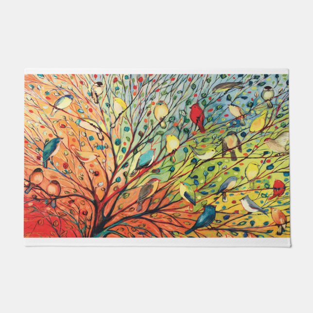 Vogel Doormat, Vogel Lover Mat, farbiger Vogel Fußmatte (Vorderseite)