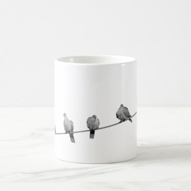 Vögel Draht Tauben Kaffeetasse (Mittel)
