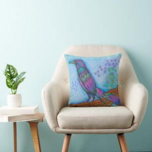 Vogel-Druckkopfkissen mit Regenbogen-Schnalle Kissen