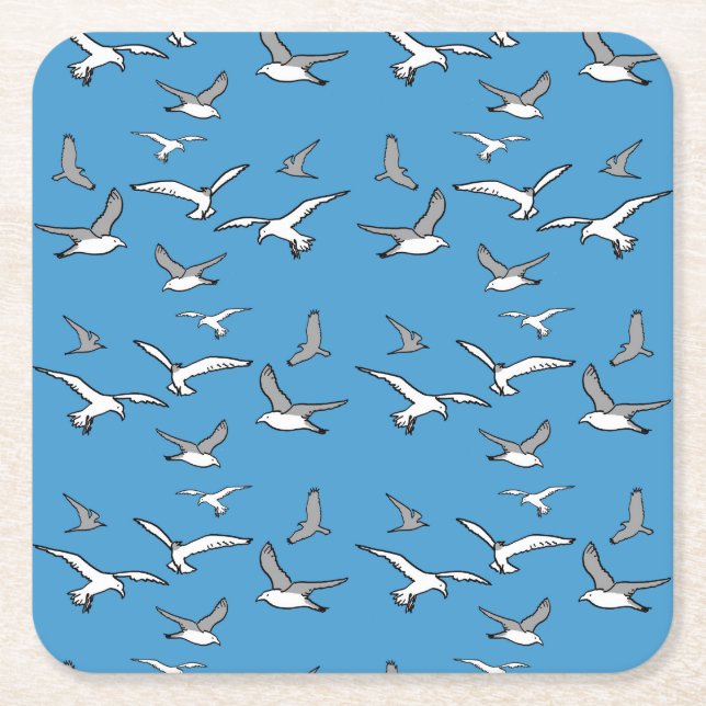 Vögel - eine Schleuse der Möwen Rechteckiger Pappuntersetzer (Vorderseite)