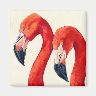 Vögel einer Feder - Großer Flamingos Magnet