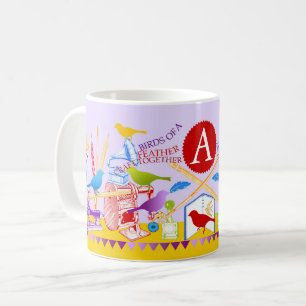 Vögel eines Feather Craft Together Tasse Mauve