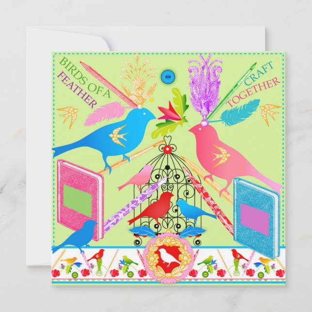 Vögel eines Feather Craft zusammen flache Karte 2 (Vorderseite)