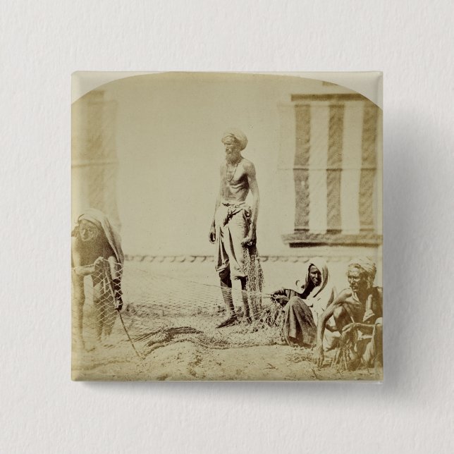 Vogel-Fänger, niedrige Kasten-Hindus in Delhi, 19. Button (Vorderseite)