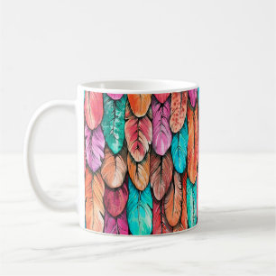 Vögel federn nahtlos Muster. Zeichnend Handwasser Kaffeetasse