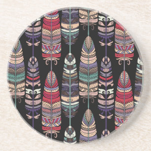 Vögel Federn Tribal Art nahtlos Getränkeuntersetzer