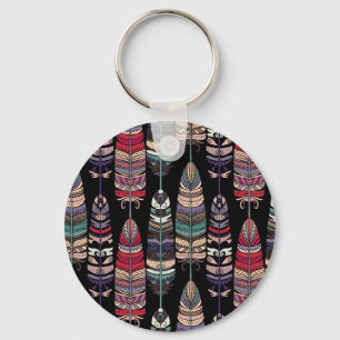 Vögel Federn Tribal Art nahtlos Schlüsselanhänger
