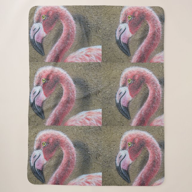 Vogel-Flamingo-Rosa versieht des Sherpadecke (Vorderseite)