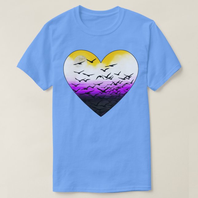 Vögel fliegen frei T-Shirt (Design vorne)