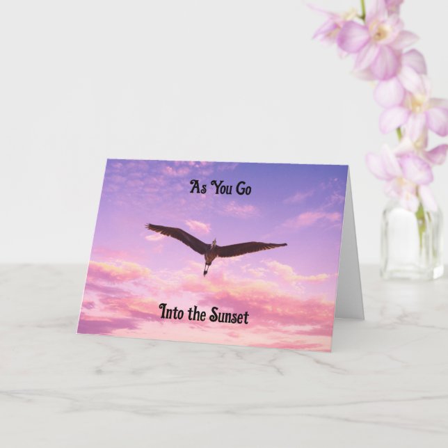 Vogel fliegen in Sunset-Rentenkarte Karte (Orchidee)