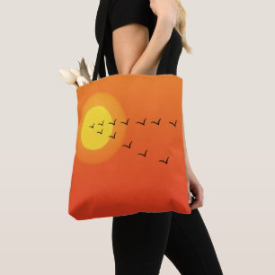 Vögel fliegen zur Sonne Tasche
