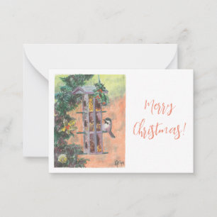 Vogel füttern Geschenknotizkarte Mitteilungskarte