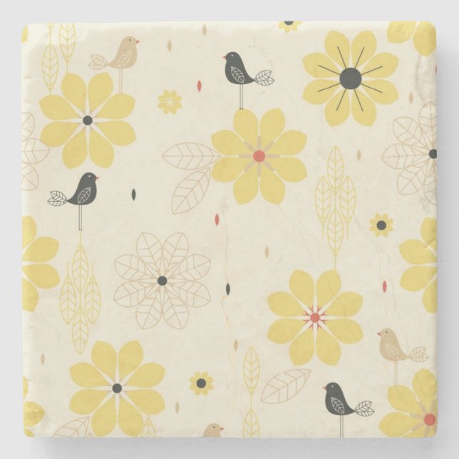 Vogel-Garten Steinuntersetzer (Vorderseite)