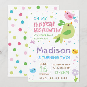 Vogel-Geburtstags-Einladung Einladung