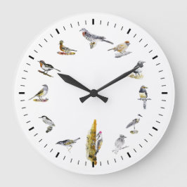 Vögel Große Wanduhr